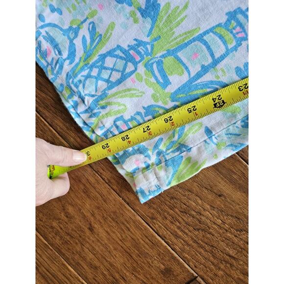 Lilly Pullizter Tropical Linen Palazzo Wide Leg Pants Women's Size XS Resort - Picture 11 of 11